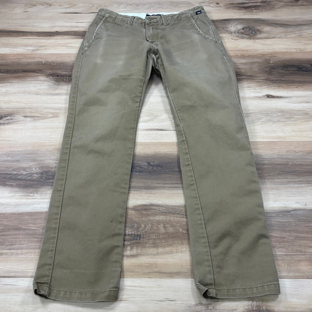 Vans Chino Pants Mens 29 Regular Skateboard Cotton Slim Straight Khaki‎ Brown